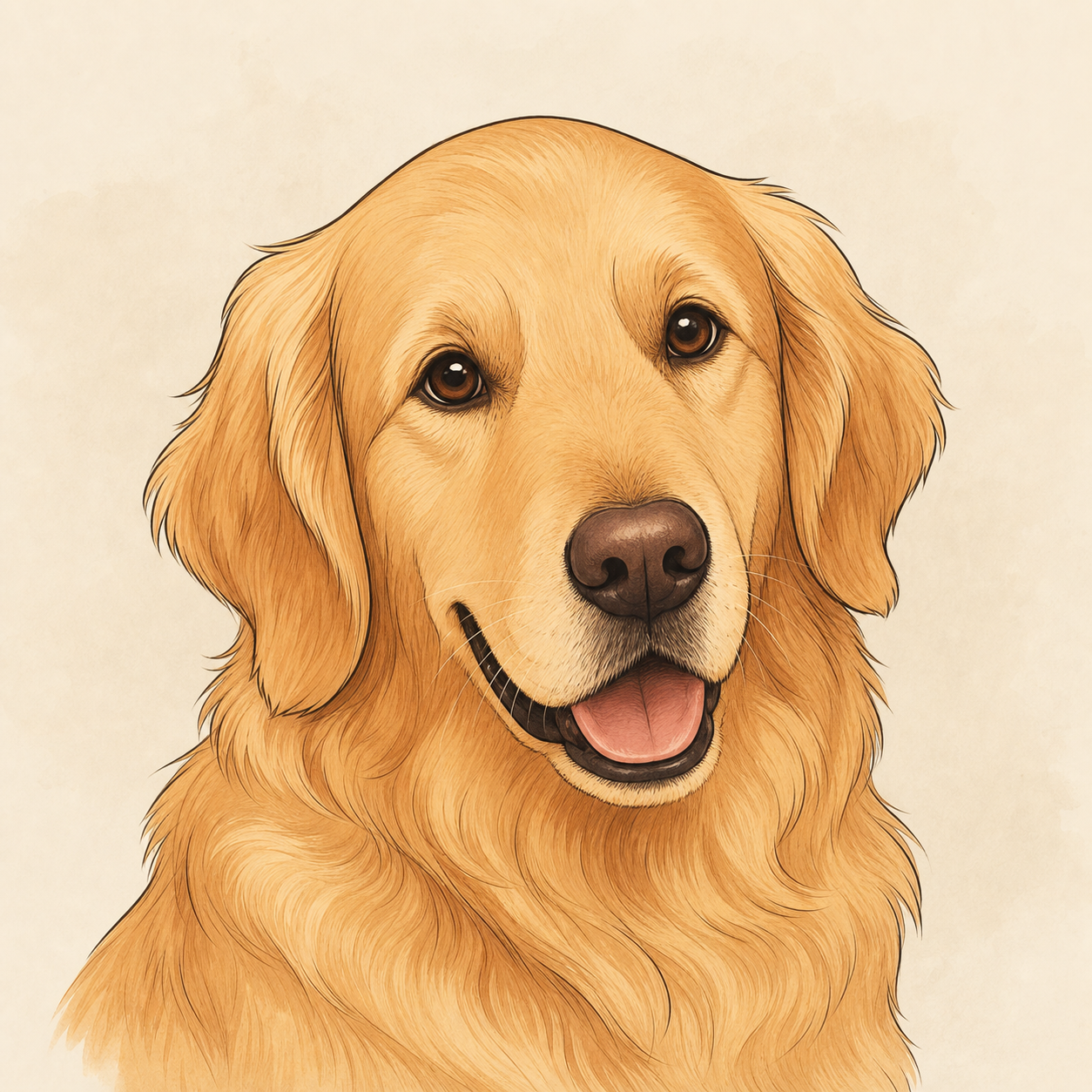 Rudy line drawing portrait